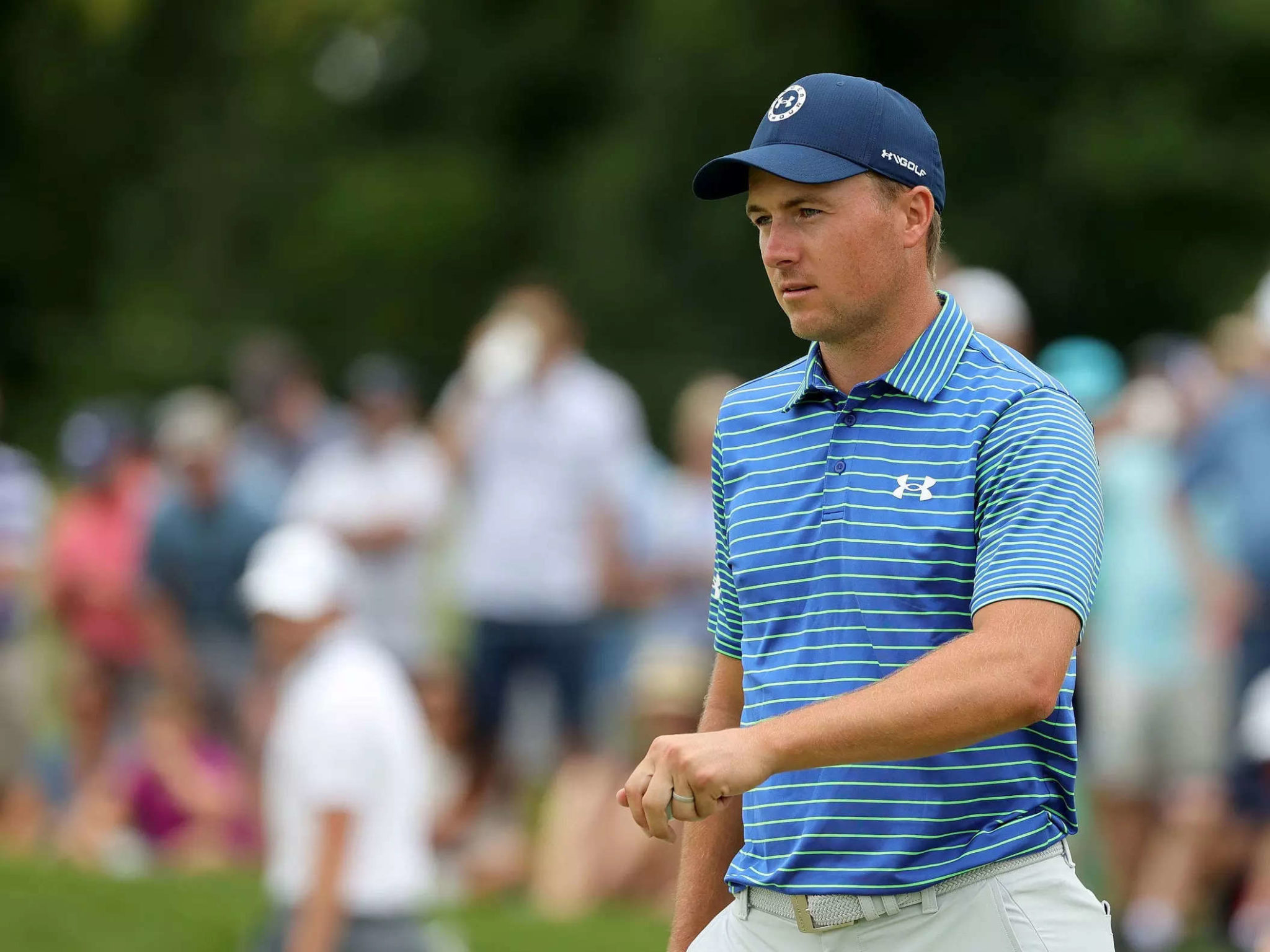 Jordan Spieth sank a shot from 82 yards after telling his caddie that’s what he was going to do